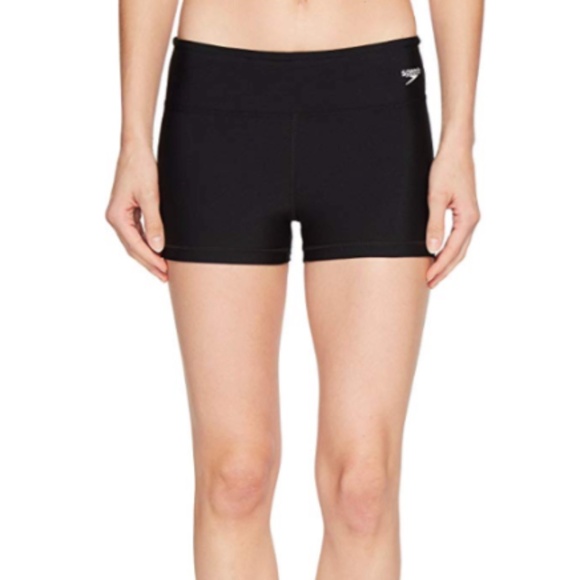 Speedo Women's Aqua Elite Shorts Swimwear Bottoms Black Size 6 00176 - Picture 1 of 2